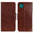 Coque Portefeuille Livre Cuir Etui Clapet N05P pour Samsung Galaxy F42 5G Marron