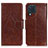 Coque Portefeuille Livre Cuir Etui Clapet N05P pour Samsung Galaxy M32 4G Marron