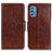 Coque Portefeuille Livre Cuir Etui Clapet N05P pour Samsung Galaxy M52 5G Marron