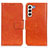 Coque Portefeuille Livre Cuir Etui Clapet N05P pour Samsung Galaxy S21 FE 5G Orange