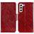 Coque Portefeuille Livre Cuir Etui Clapet N05P pour Samsung Galaxy S21 FE 5G Rouge