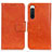 Coque Portefeuille Livre Cuir Etui Clapet N05P pour Sony Xperia 10 IV Orange