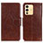 Coque Portefeuille Livre Cuir Etui Clapet N05P pour Vivo V23 5G Marron