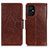 Coque Portefeuille Livre Cuir Etui Clapet N05P pour Xiaomi Poco M5 4G Marron