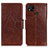 Coque Portefeuille Livre Cuir Etui Clapet N05P pour Xiaomi Redmi 9C NFC Marron