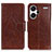 Coque Portefeuille Livre Cuir Etui Clapet N05P pour Xiaomi Redmi Note 13 Pro+ Plus 5G Marron