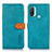Coque Portefeuille Livre Cuir Etui Clapet N07P pour Motorola Moto E30 Cyan