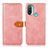 Coque Portefeuille Livre Cuir Etui Clapet N07P pour Motorola Moto E30 Rose