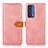 Coque Portefeuille Livre Cuir Etui Clapet N07P pour Motorola Moto Edge (2021) 5G Rose