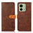 Coque Portefeuille Livre Cuir Etui Clapet N07P pour Motorola Moto Edge (2023) 5G Marron