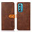 Coque Portefeuille Livre Cuir Etui Clapet N07P pour Motorola Moto Edge 30 5G Marron