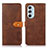 Coque Portefeuille Livre Cuir Etui Clapet N07P pour Motorola Moto Edge Plus (2022) 5G Marron