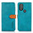 Coque Portefeuille Livre Cuir Etui Clapet N07P pour Motorola Moto G Play Gen 2 Cyan