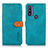 Coque Portefeuille Livre Cuir Etui Clapet N07P pour Motorola Moto G Pure Cyan