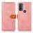 Coque Portefeuille Livre Cuir Etui Clapet N07P pour Motorola Moto G Pure Rose