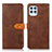 Coque Portefeuille Livre Cuir Etui Clapet N07P pour Motorola Moto G100 5G Marron