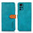 Coque Portefeuille Livre Cuir Etui Clapet N07P pour Motorola Moto G22 Cyan