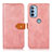 Coque Portefeuille Livre Cuir Etui Clapet N07P pour Motorola Moto G31 Rose