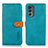 Coque Portefeuille Livre Cuir Etui Clapet N07P pour Motorola Moto G62 5G Cyan