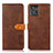 Coque Portefeuille Livre Cuir Etui Clapet N07P pour Motorola ThinkPhone 5G Marron