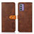 Coque Portefeuille Livre Cuir Etui Clapet N07P pour Nokia G42 5G Marron