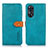 Coque Portefeuille Livre Cuir Etui Clapet N07P pour Oppo Reno8 T 4G Cyan