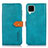 Coque Portefeuille Livre Cuir Etui Clapet N07P pour Samsung Galaxy F12 Cyan