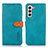 Coque Portefeuille Livre Cuir Etui Clapet N07P pour Samsung Galaxy S21 5G Cyan