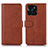 Coque Portefeuille Livre Cuir Etui Clapet N08P pour Huawei Honor X6a Marron