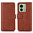 Coque Portefeuille Livre Cuir Etui Clapet N08P pour Motorola Moto Edge 40 5G Marron