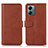 Coque Portefeuille Livre Cuir Etui Clapet N08P pour Motorola Moto G14 Marron