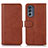 Coque Portefeuille Livre Cuir Etui Clapet N08P pour Motorola Moto G62 5G Marron