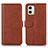 Coque Portefeuille Livre Cuir Etui Clapet N08P pour Motorola Moto G73 5G Marron