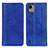 Coque Portefeuille Livre Cuir Etui Clapet N08P pour Nokia C110 Bleu