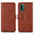 Coque Portefeuille Livre Cuir Etui Clapet N08P pour Nokia XR21 Marron