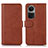 Coque Portefeuille Livre Cuir Etui Clapet N08P pour Oppo Reno10 5G Marron