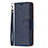 Coque Portefeuille Livre Cuir Etui Clapet pour Apple iPhone 13 Bleu Petit