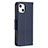 Coque Portefeuille Livre Cuir Etui Clapet pour Apple iPhone 13 Bleu Petit