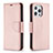 Coque Portefeuille Livre Cuir Etui Clapet pour Apple iPhone 13 Pro Max Or Rose