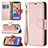 Coque Portefeuille Livre Cuir Etui Clapet pour Apple iPhone 13 Pro Max Or Rose Petit