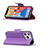 Coque Portefeuille Livre Cuir Etui Clapet pour Apple iPhone 13 Pro Max Violet Petit