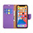 Coque Portefeuille Livre Cuir Etui Clapet pour Apple iPhone 13 Pro Max Violet Petit