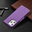 Coque Portefeuille Livre Cuir Etui Clapet pour Apple iPhone 13 Pro Max Violet Petit