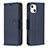 Coque Portefeuille Livre Cuir Etui Clapet pour Apple iPhone 14 Bleu