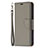 Coque Portefeuille Livre Cuir Etui Clapet pour Apple iPhone 14 Gris Petit