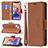 Coque Portefeuille Livre Cuir Etui Clapet pour Apple iPhone 14 Marron Petit