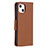 Coque Portefeuille Livre Cuir Etui Clapet pour Apple iPhone 14 Marron Petit