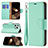 Coque Portefeuille Livre Cuir Etui Clapet pour Apple iPhone 14 Pro Cyan Petit