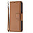 Coque Portefeuille Livre Cuir Etui Clapet pour Apple iPhone 14 Pro Marron Petit