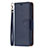 Coque Portefeuille Livre Cuir Etui Clapet pour Apple iPhone 15 Bleu Petit